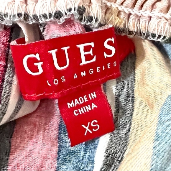 GUESS Women's rainbow stripes bohemian Strapless Jumpsuit wide leg womens XS - Picture 10 of 10